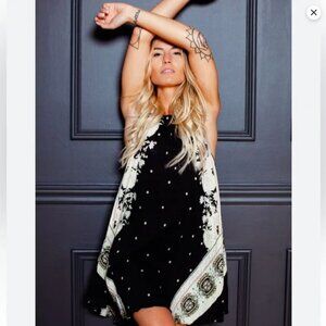 Free People Intimately Darjeeling Printed Slip Mini Dress Size L